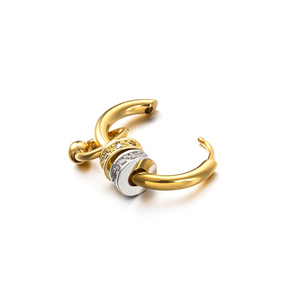 Craft Wolf Jewelry Findings Diamond Love Hoop <strong>Earrings</strong> Fashionable <strong>Earring</strong> <strong>Posts</strong> Stainless Steel 18K Gold Plated Trendy OEM ODM - Product Image 4