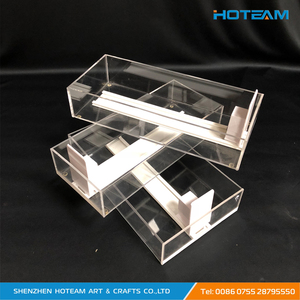 Comptoir En Acrylique transparent À rouler Tabac Présentoir <span class=keywords><strong>3</strong></span> Compartiments Acrylique de Poussoir D'étagère De Cigarette Vitrine - Product Image 2