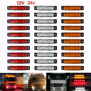 Автомобильные Внешние светодиодные фонари 12 в 24 в 6 SMD, Светодиодные Автомобильные автобусы, грузовики, прицепы, боковой габаритный индикатор, задний боковой фонарь