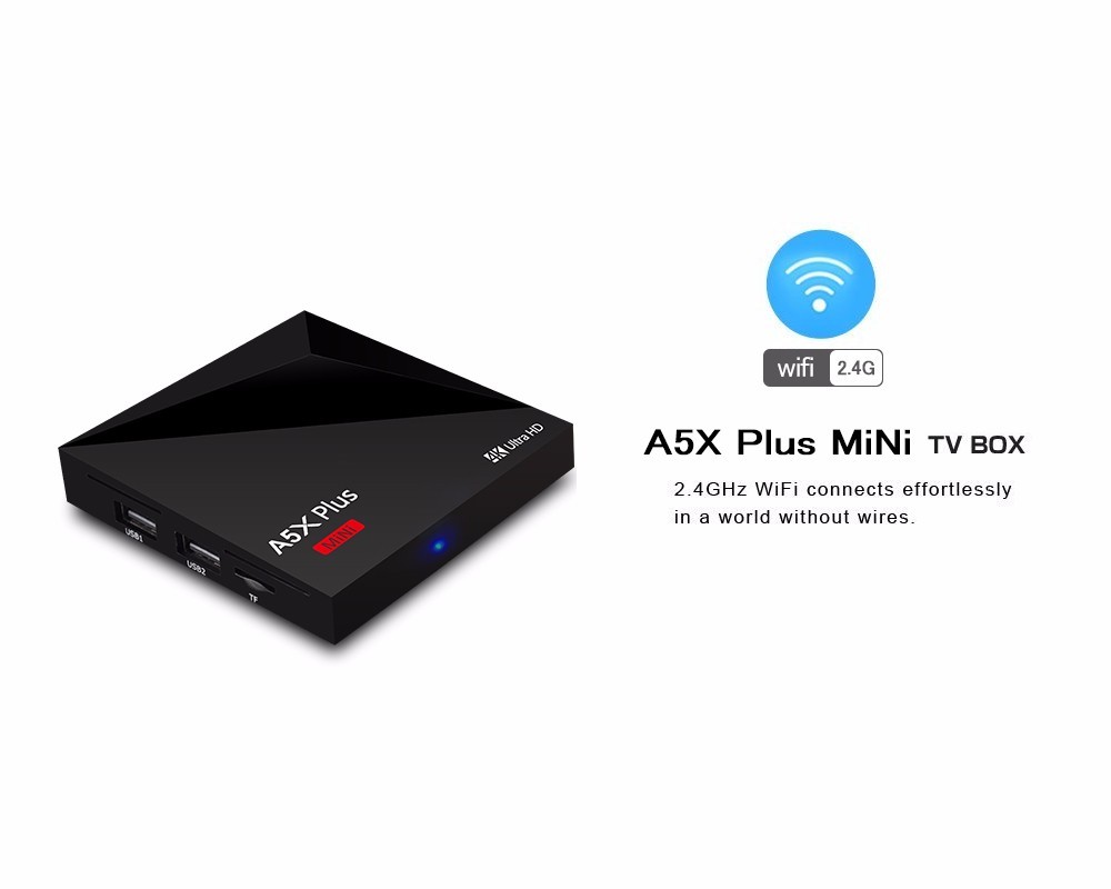 Kodi 17.1 USB 3.0 RK3328 TV Boîte A5X Plus Android 7.1 TV Box Quad Core 1G RAM 8G ROM soutien 4 K