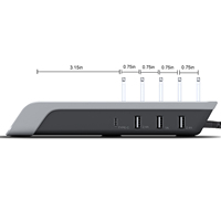 Station de charge USB 5 en 1, station d'accueil à charge rapide pour plusieurs appareils, organisateur de chargeur multi-appareils pour iPhone 12