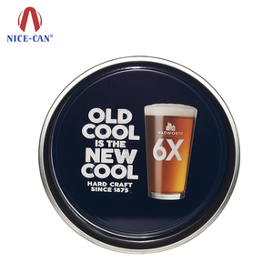 Bandeja redonda de lata para servir barras, bandeja redonda antiderrapante para estanho, bandeja antiderrapante para cerveja - Product Image 1