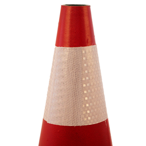 660mm de altura reflectante de caucho rojo + blanco cono de tráfico de plástico polo