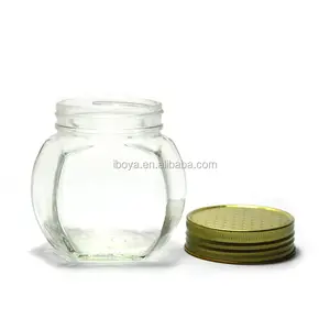 16 온스 500 미리리터 싼 Price Sealed Oval Hexagon (gorilla Glass) Jar/Hexagon 꿀 jar/Hexagon Jar