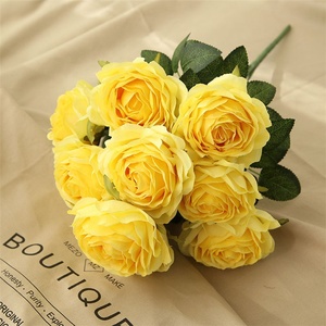 K-1090อุปทานระยะยาวจุด9สี10หัวช่อดอกไม้แต่งงานประดิษฐ์ดอกกุหลาบ - Product Image 5