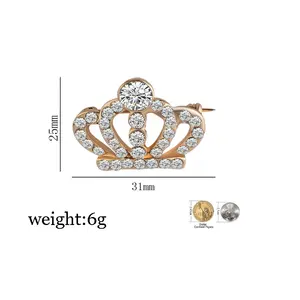 Mode Metallstift mit Kristall nadel Großhandel Hochzeits krone Strass Brosche