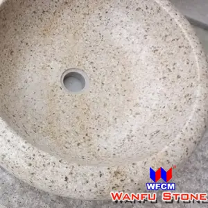 G682 granit yuvarlak taş lavabo
