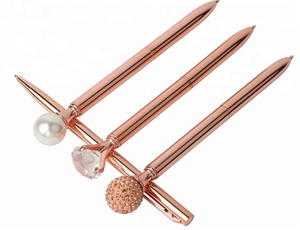 Gül altın promosyon büyük Top elmas kalem çok renkli elmas kristal Metal tükenmez kalem - Product Image 4