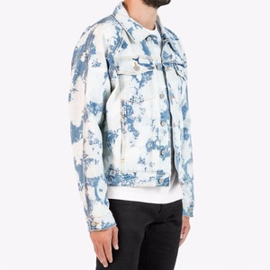 OEM Custom High Quality Fashion Stylish Unbranded Acid Wash <strong>Trucker</strong> Cloud Bule <strong>Man</strong> Denim Jeans <strong>Jacket</strong> 347 - Product Image 2