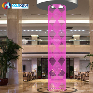 FREE DESIGN Hotel Indoor Decorative Round Shape Stainless Steel <strong>Digital</strong> Water Curtain
