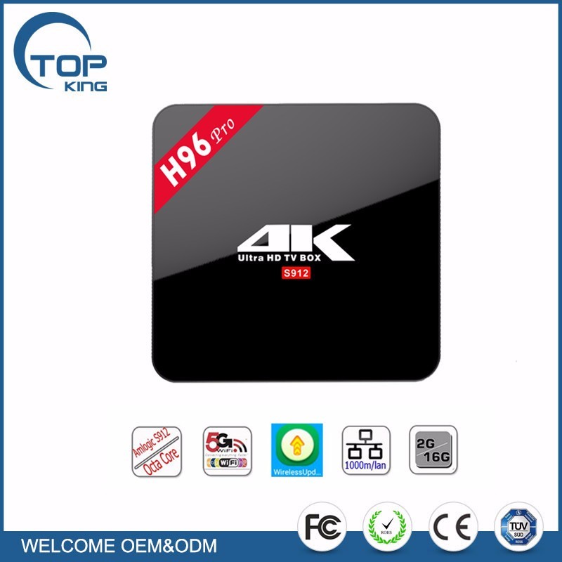 Amlogic S912 H96 PRO android 7.0 tv box 4 gb ram 16 gb rom android tv box con kodi 17.0