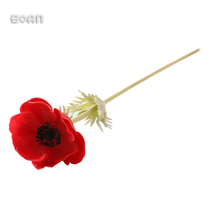 All'ingrosso realistico a lungo termine ritenzione del <span class=keywords><strong>colore</strong></span> artificiale vero tocco papavero singolo <span class=keywords><strong>fiore</strong></span> di Anemone PU - Product Image 5