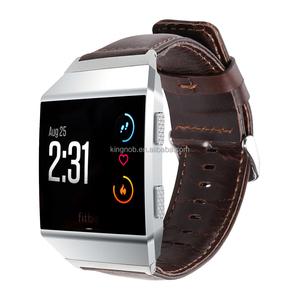 Nouveau Brun Italican Vintage Veau En Cuir pour Fitbit Groupes Ioniques avec Connecteur Bracelet <span class=keywords><strong>Montre</strong></span> Smart Watch Band - Product Image 2