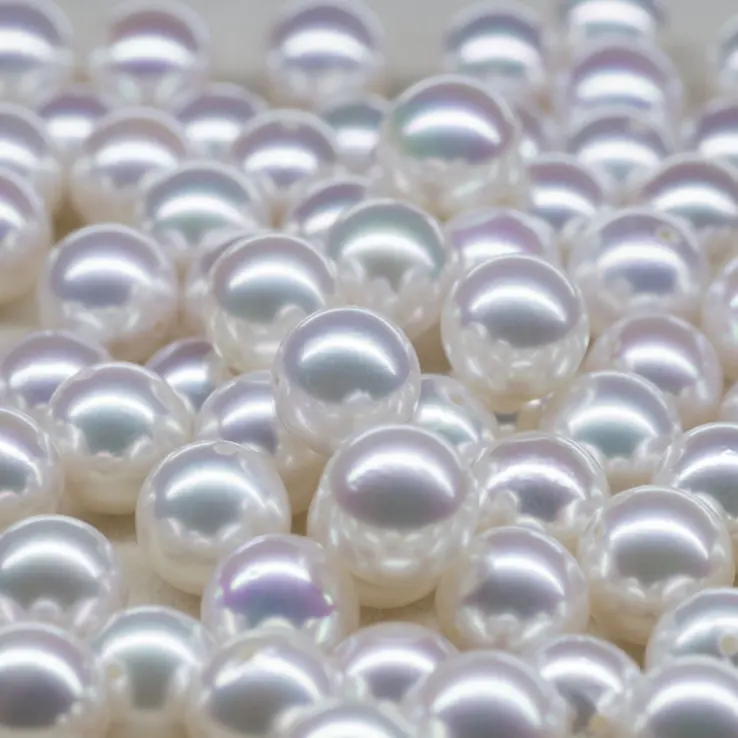 6.5-7mm half driled japanese akoya natural sea water salt sweet water pearls