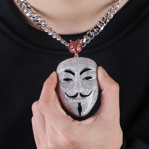 <span class=keywords><strong>Película</strong></span> <span class=keywords><strong>V</strong></span> para <span class=keywords><strong>Vendetta</strong></span> Collar <span class=keywords><strong>de</strong></span> joyería con colgante <span class=keywords><strong>de</strong></span> cara <span class=keywords><strong>de</strong></span> circón <span class=keywords><strong>de</strong></span> gran tamaño - Product Image 5