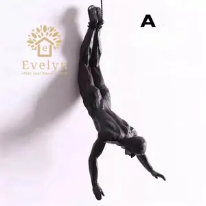 Modern home furnishing new classical resin small human climbing athlete sportsman for wall decor
