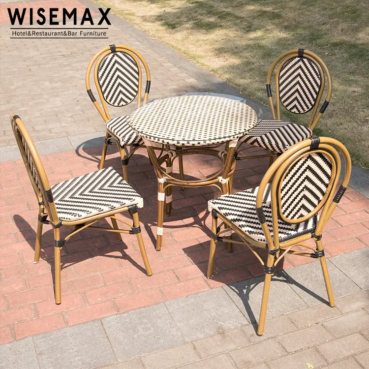 French style wholesale outdoor rattan french bistro rattan wicker chairs and table