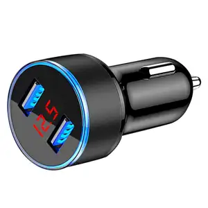 3.1a Car Charger Wholesale Led Dual Port 5V 3.1a Car Charger With Led Digital Display 3.1A Fast Charging Car Charger