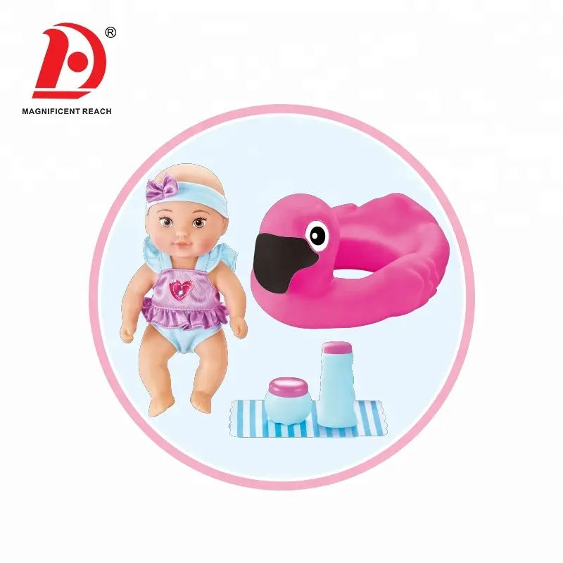 HUADA 10 Zoll Kinder aufblasbare schwimmende süße weiche Puppe Baby Mini Bad Spielzeug Gummi ente Set