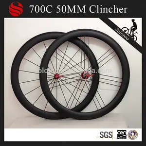 50mm clincher ruedas de carretera conjunto de fibra de carbono bicicleta de ruedas rojo powerway r13 hubs campagnolo compatible