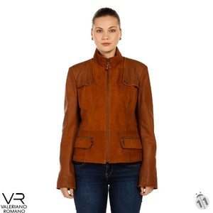Veste italienne en cuir marron pour hommes OEM Service personnalisable de haute qualité - Product Image 1