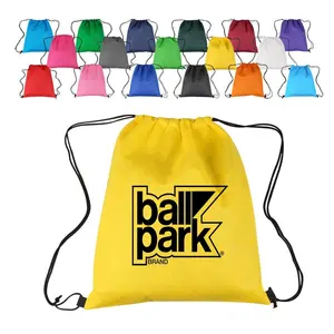 Özel ucuz Polyester İpli çanta spor spor çekmek ipli çantalar spor büzmeli sırt çantası