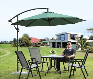 10ft Outdoor Waterdicht Polyester Parasol Zwembad Restaurant Banana Iron Opknoping Paraplu