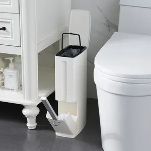 coklat sampah Suppliers-Tempat Sampah Kamar Mandi Multifungsi Bahan Ramah Lingkungan dengan Sikat Toilet