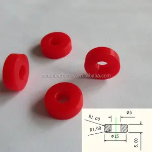 Cincin gasket anti guncangan 15x6x5mm cincin datar tipis pencuci silikon Mesin cuci karet merah pencuci datar 15mm