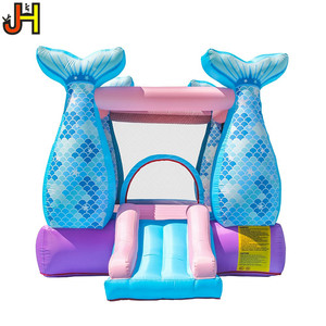 Piccola Casa <span class=keywords><strong>di</strong></span> Rimbalzo Gonfiabile Mermaid Castello gonfiabile Casa Con Ventilatore <span class=keywords><strong>di</strong></span> Aria Per I Bambini Del Partito - Product Image 3