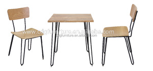 Al por mayor marco de acero sólido con asiento de madera horquilla pata de la Mesa sillas diseño moderno Nuevo Centro - Product Image 1