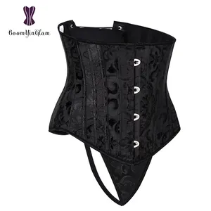 짧은 몸통 허리 트레이너 신서 코르셋 Steampunk Bustier 탑 24 스틸 보닝