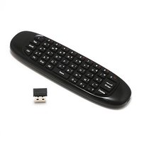 Mini Teclado Inalámbrico Recargable C120 de 2.4GHz con Control Remoto y Receptor USB para PC, IPTV y Android TV Box