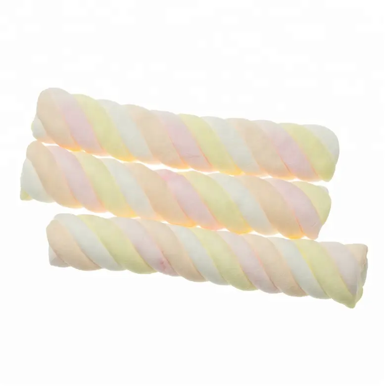 twist shape rainbow color marshmallow OEM