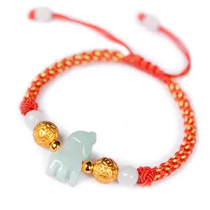 LONGJIE factory wholesales jade agate red rope 999 silver bead handmade zodiac bracelet for woman and man