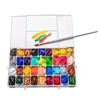 24 Grids Multi-Functional Plastic Foldable Painting Palette Tray Box  Moisturizing Watercolor Acrylic Oil Paint Palettes For Artist Watercolor  Oil Painting Box Painting Art Supplies