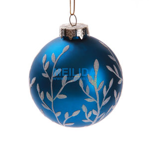Handpainted Bule and green Christmas ball decoration - Product Image 1