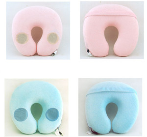 U shape memory foam âm nhạc du lịch gối với loa, mềm foam du lịch cổ gối với âm nhạc - Product Image 4
