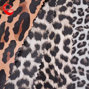 Piel de animal sintética Patrón de leopardo en relieve Cuero sintético Prenda artificial Cuero de PU