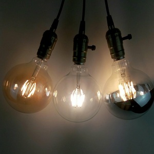Nửa Ánh Sáng Chrome Bóng Đèn Thay Đổi Độ Sáng LED Bóng Đèn Edison 4 wát 6 wát 8 wát G80 G95 G125 Globe Vòng Gương cổ điển Trang Trí Ánh Sáng Bóng Đèn - Product Image 5