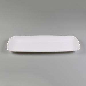 Plato rectangular largo de melamina 100%, plato blanco irrompible de alta calidad para aperitivos y tartas - Product Image 4