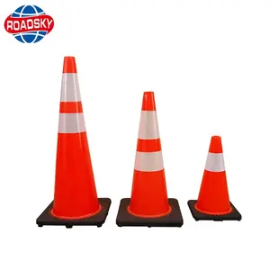 Highway Pavement Warning Reflective 36" Red Traffic Cone