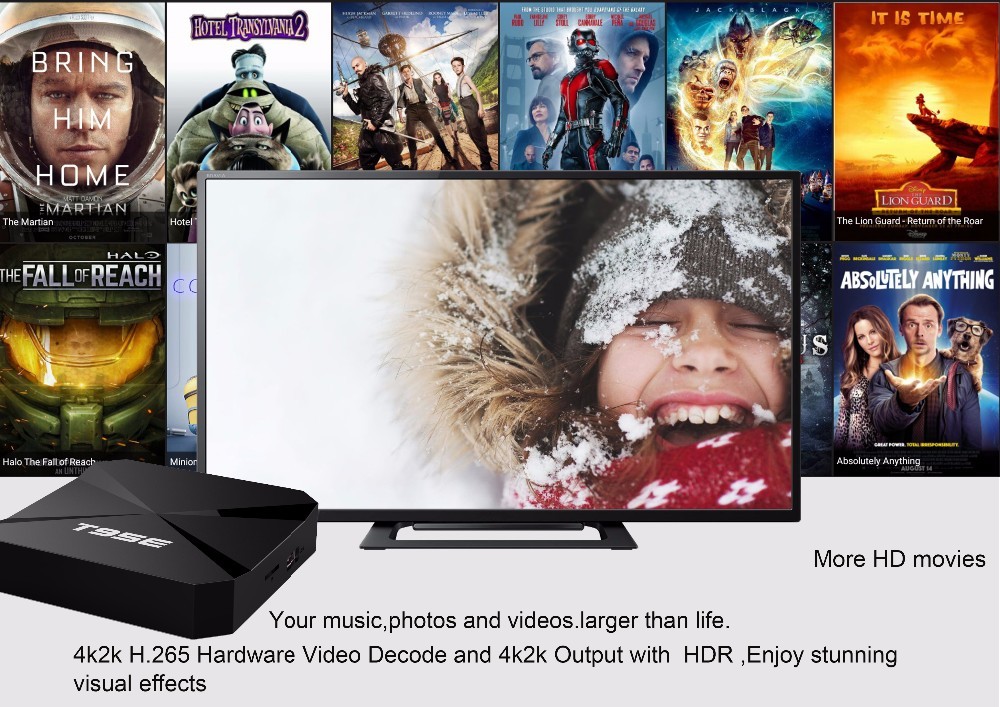 T95E Balight 2017 más nuevo Android 5.1 TV Box Rockchip RK3229 TV Box 1 GB/8 GB 4 K Mini Pc Jugador Vedio Wifi