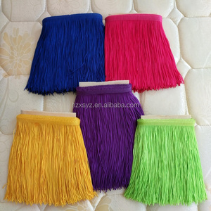 Vendite calde dirette della fabbrica che fanno domanda sulla frangia lunga della nappa del poliestere del vestito latino da 6 pollici - Product Image 4
