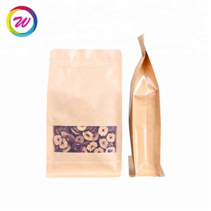 Emballage alimentaire écologique en papier kraft avec fenêtre et fermeture à glissière - Product Image 3