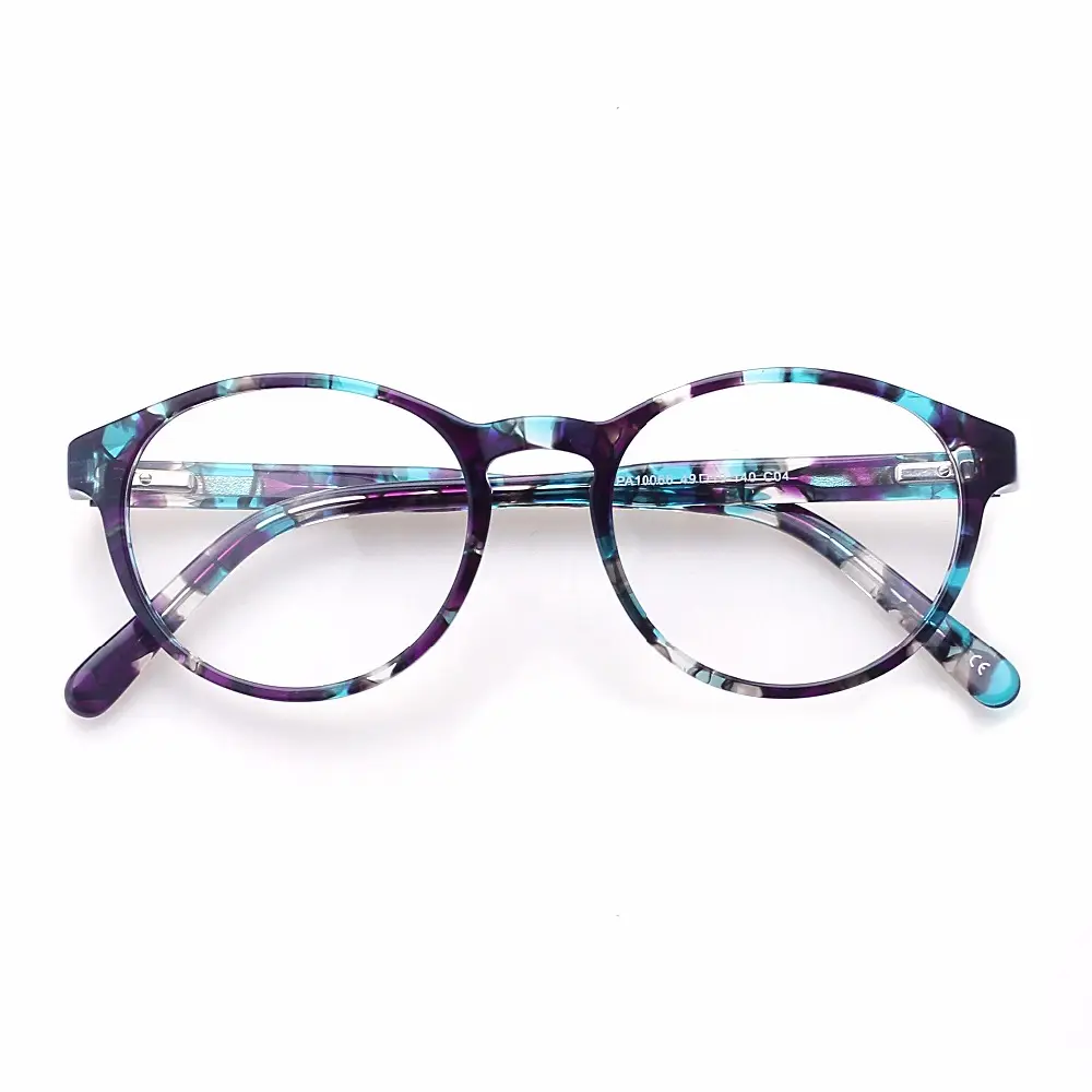 2022 Fashion Design Trendy Acetate Round Multi Colored Frames Optical Ey Glasses For Women