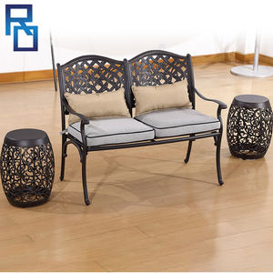 2 plazas estilo retro simple sofá esperando salon muebles terraza al aire libre silla de aluminio - Product Image 3