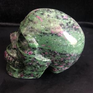 ที่มีคุณภาพสูงธรรมชาติมือแกะสลักทับทิมหินคริสตัลควอตซ์การรักษาเรกิกะโหลกมนุษย์สำหรับขาย - Product Image 6