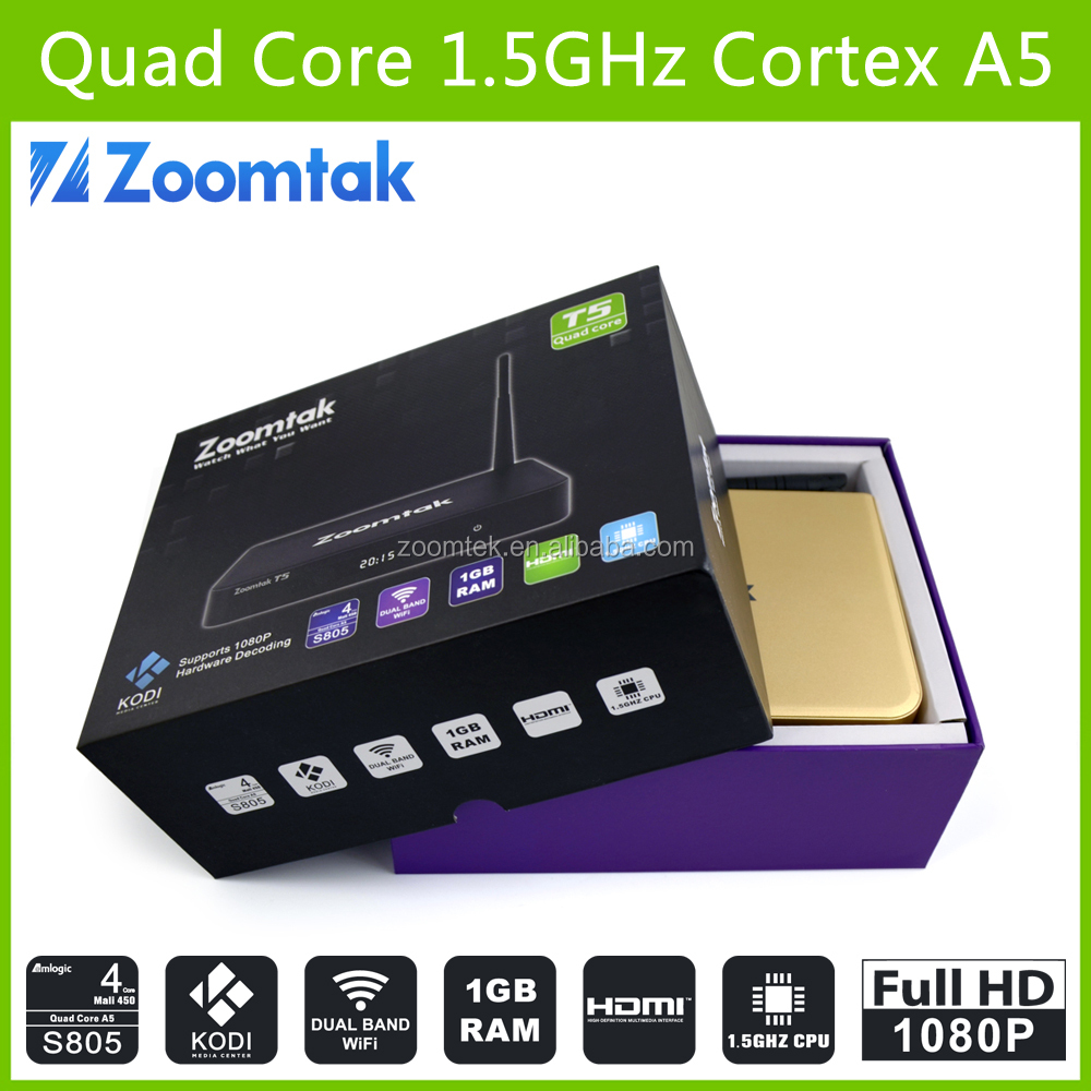 Amlogic S805 4 K 2.4 GHz / 5.8 GHz dual band wifi tv box android con KODI