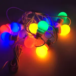 Festoon Lampu Karangan Bunga Sabuk Tahan Air Luar Ruangan, Lampu Led Bola Lampu 10M 20 G50 RGB dengan Bola Lampu Led Warna